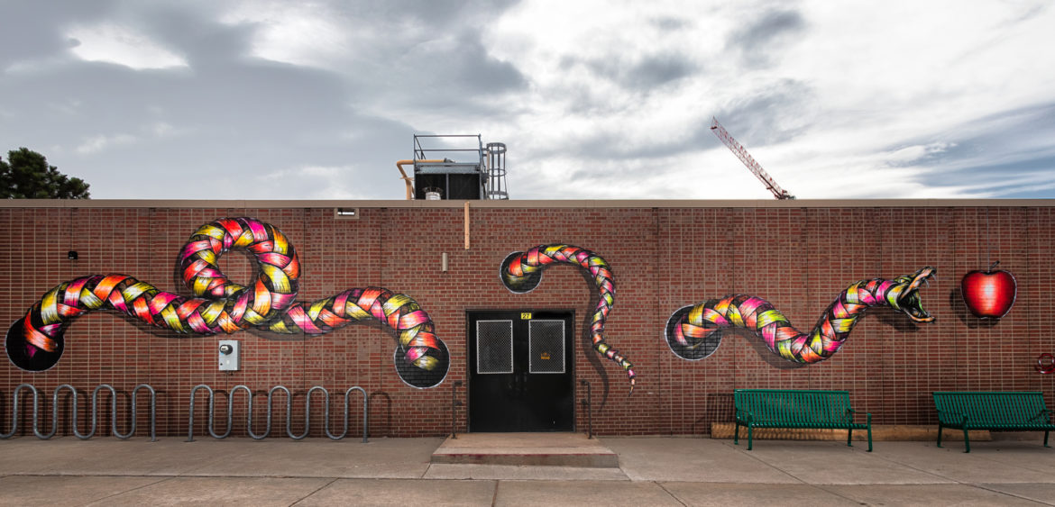 The RAW Project is a Miami-based nonprofit that partners with local artists to beautify schools in underserved areas. It started in Wynwood in 2014 at Jose De Diego Middle School, and has since completed multiple mural projects throughout Denver. In September of 2018, they initiated a new series of murals at Cheltenham Elementary in September featuring works by Trek6, Findac, Kevin Ledo, Dale Grimshaw, Patrick Kane McGregor, Jazz Guetta, Jerry "BirdO" Rugg, Eric Skotnes, Bikismo, Otto Schade, Shepard Fairey, Flmngo, Dean McKeever, Dean "ZEUS" Colman and more. For more information, please visit The RAW Project at www.therawproject.org